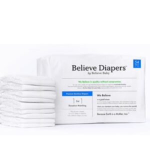 Believe Diapers Viscose Bamboo Diapers Size 2 12-18 Lbs 54 Count